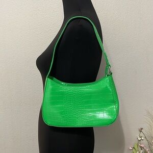 URBAN OUTFITTERS NEON GREEN EMOBBOSED SHOULDER BAG
